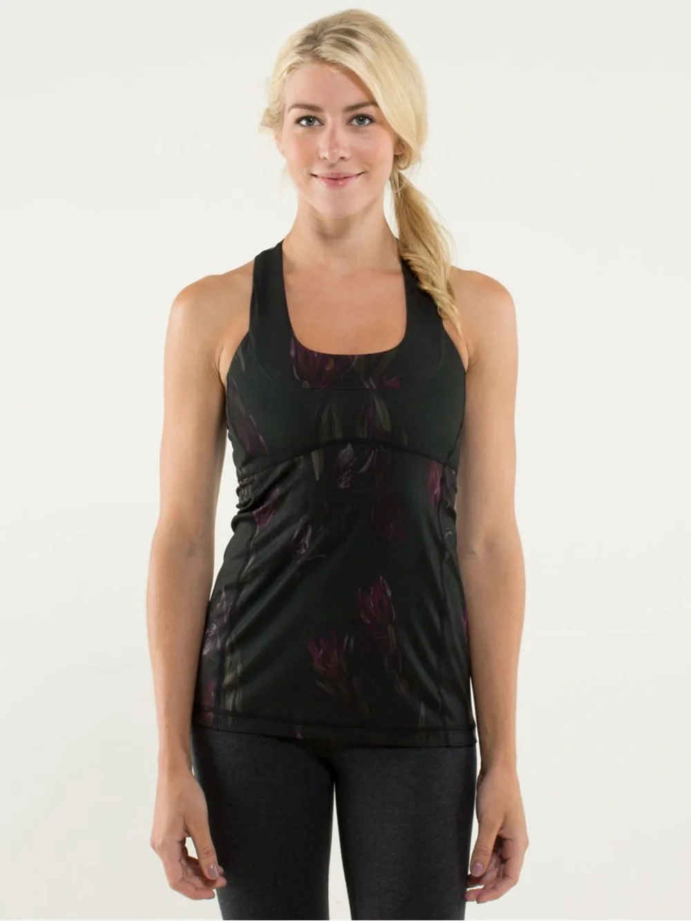 Lululemon Scoop Neck Tank Midnight Iris Multi/Black Best for Size 6 EUC